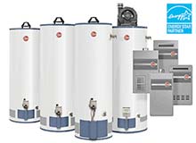 Photograph of assortment of water heaters