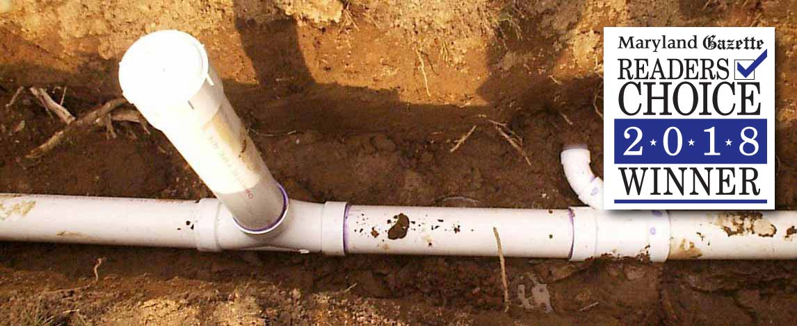 Photograph of underground PVC sewer lines